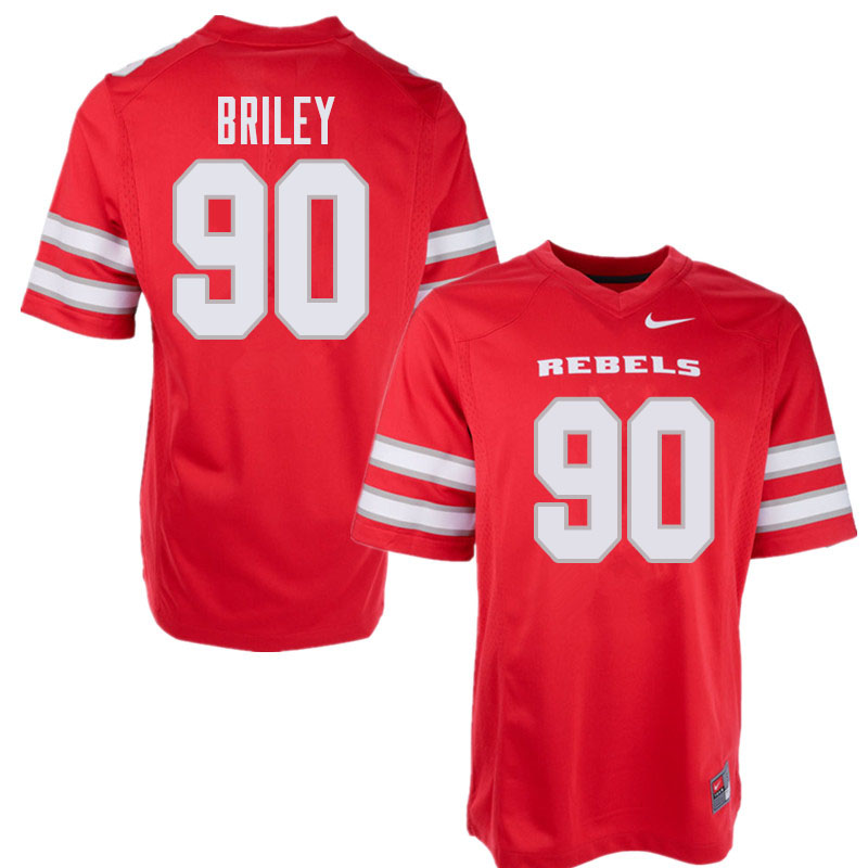 Men's UNLV Rebels #90 Jalil Briley College Football Jerseys Sale-Red